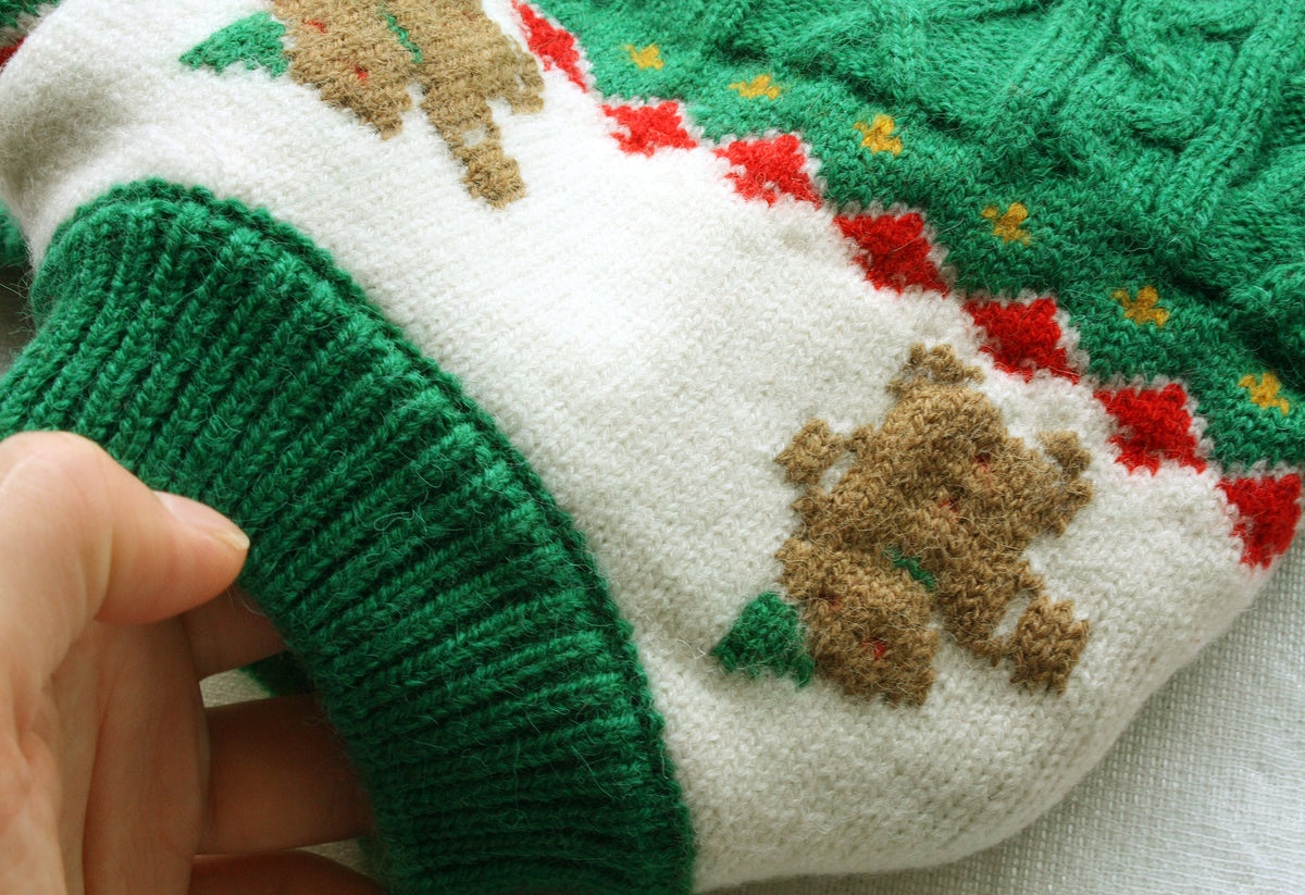 Gingerbread Christmas Knit Dog Sweater
