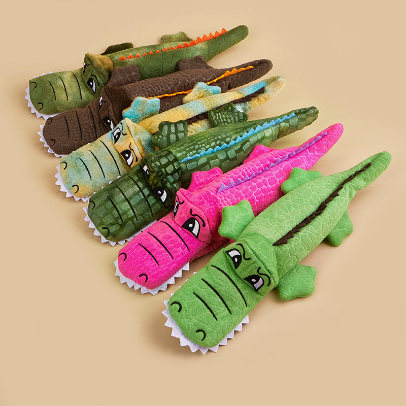 Crocodile Plush Squeaky Crinkle Dog Toy