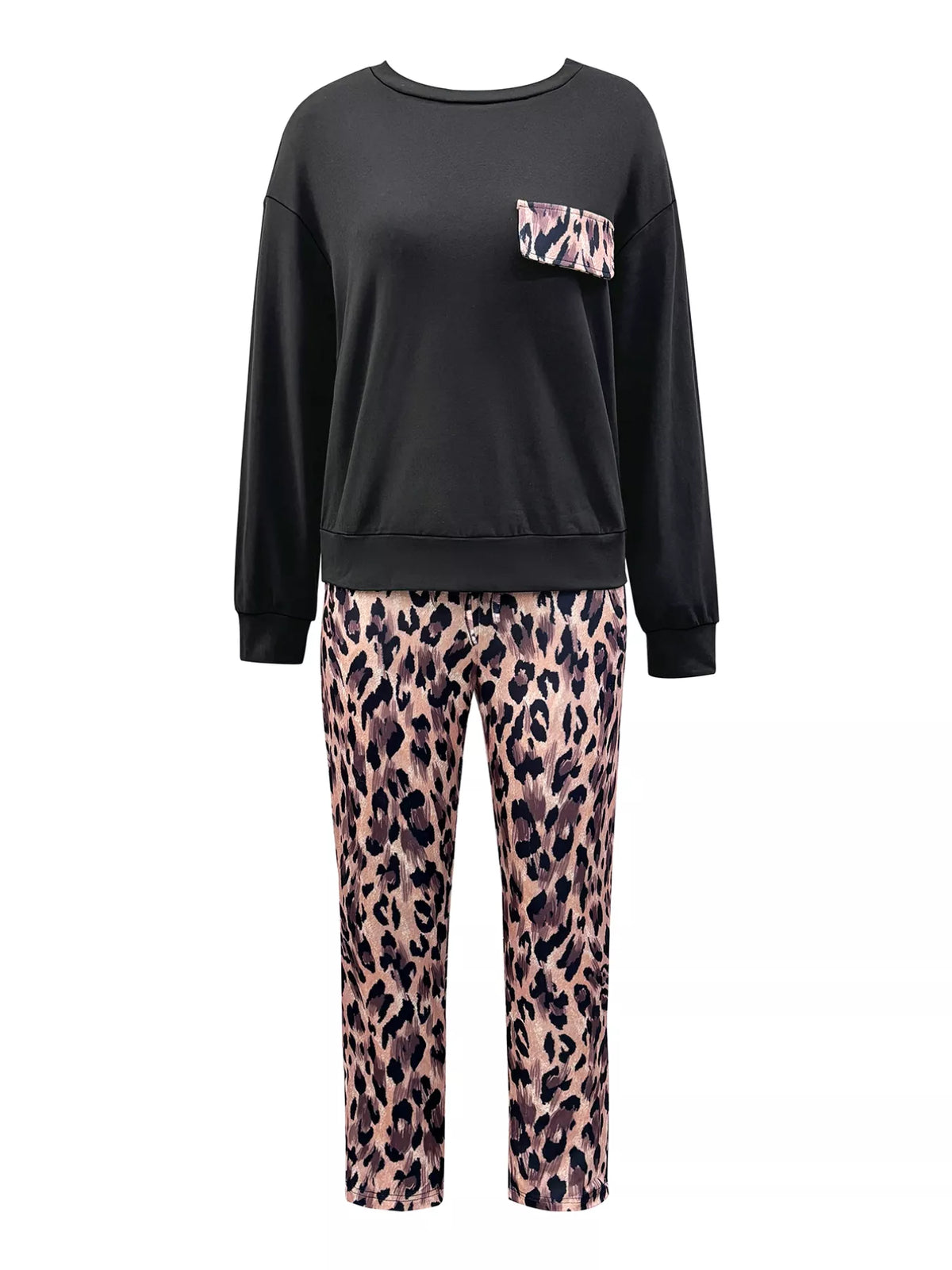 Leopard Print Top and Pants Set