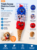 Triple Scoop Ice Cream Plush Dog Toy