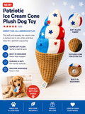 Patriotic Ice Cream Cone Plush Dog Toy