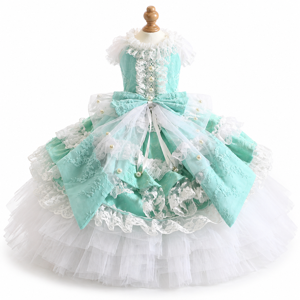 Rococo Princess Dog Wedding Dress with Crinoline Train