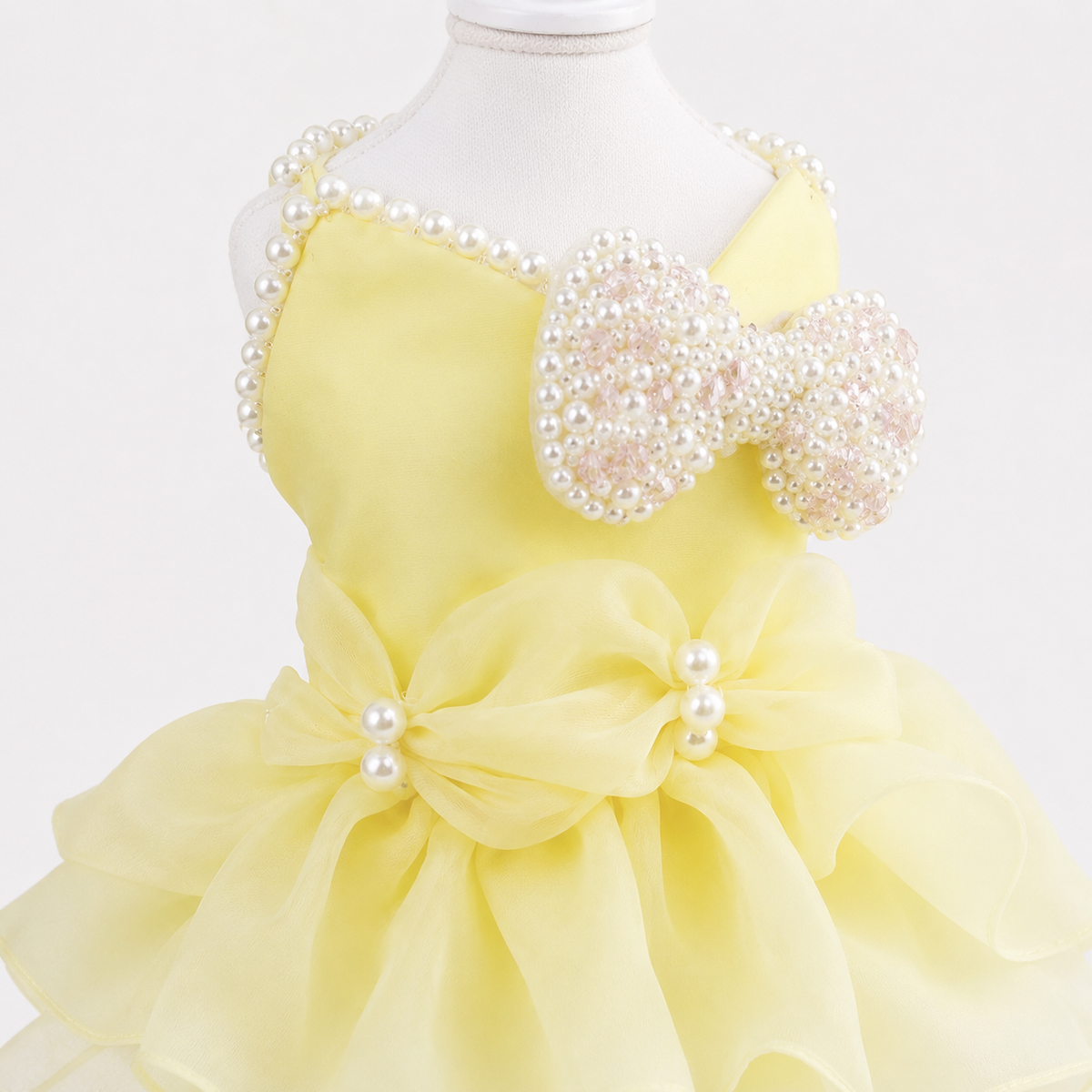 Yellow Pearl Princess Dog Dress