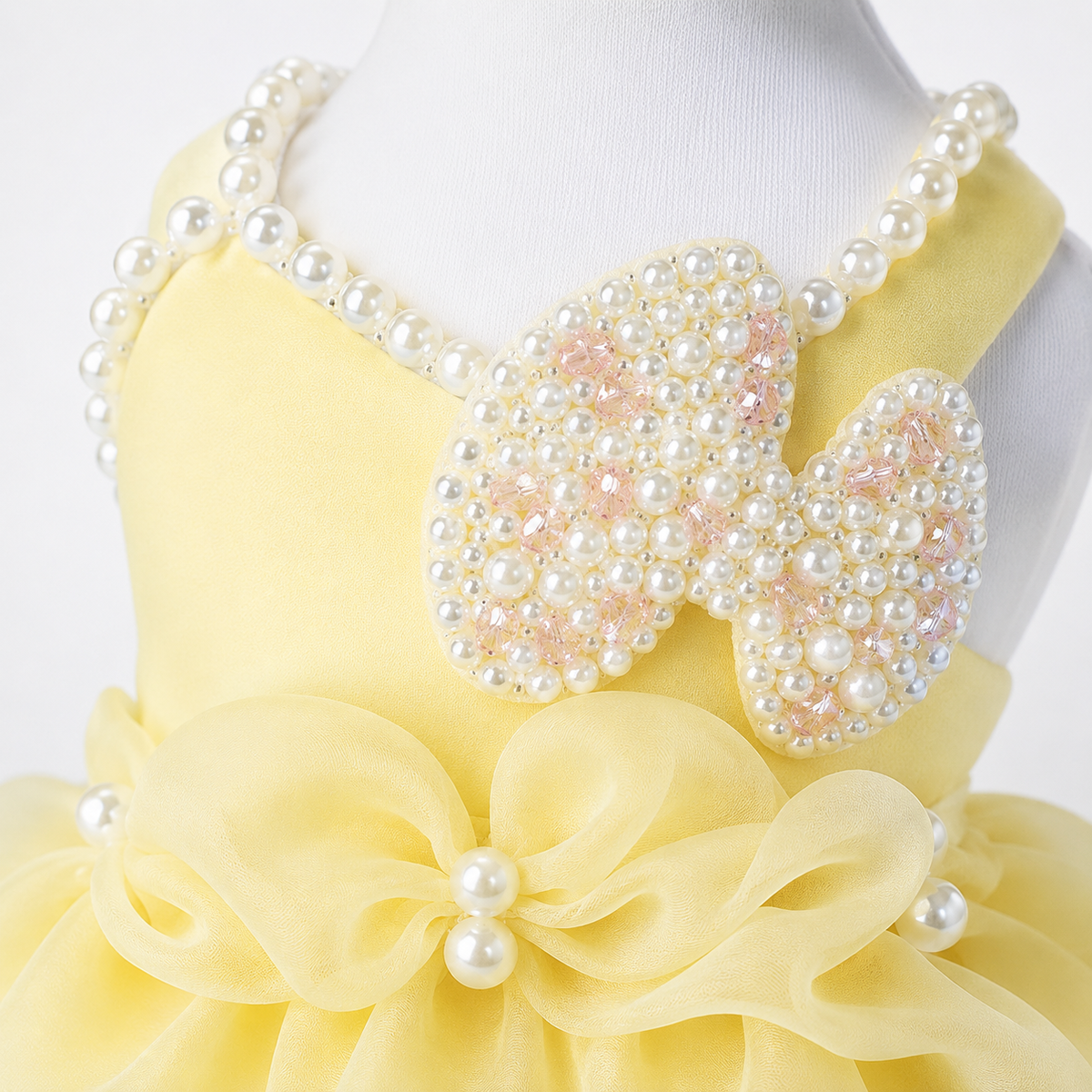 Yellow Pearl Princess Dog Dress