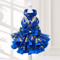 Royal Blue Gold Princess Dog Gown