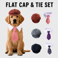 Vintage Pet Flat Cap and Tie Set