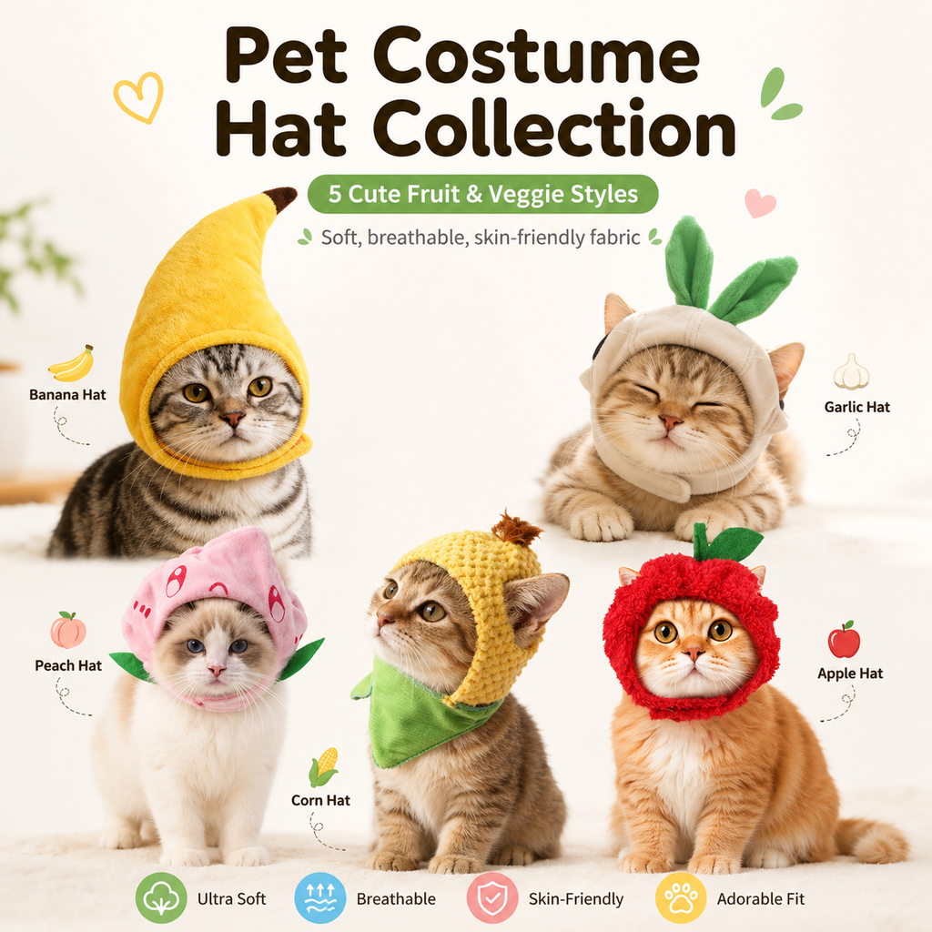 Fruit and Vegetable Pet Costume Hats