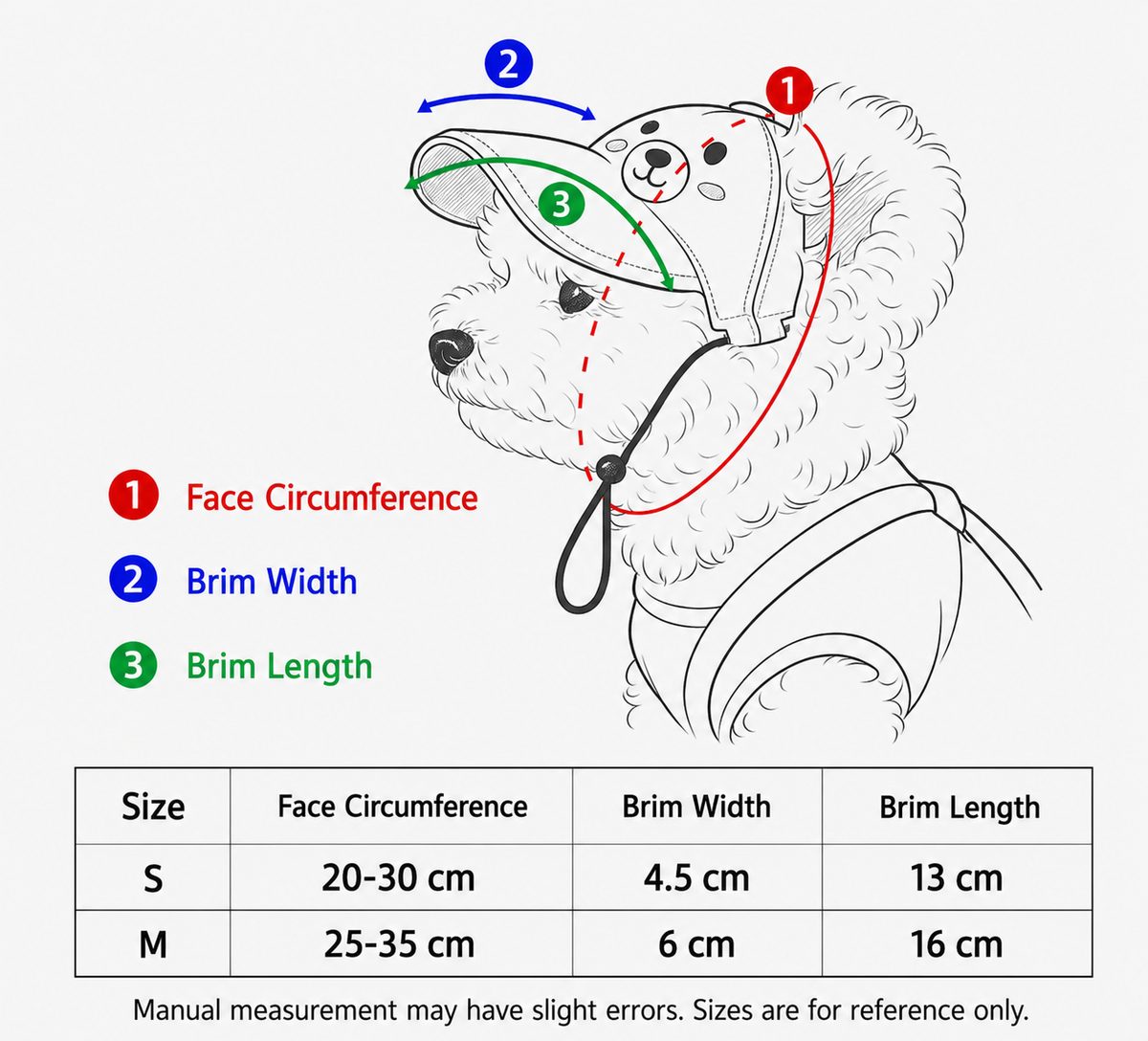 Sherpa Pet Visor Hat with Back Strap