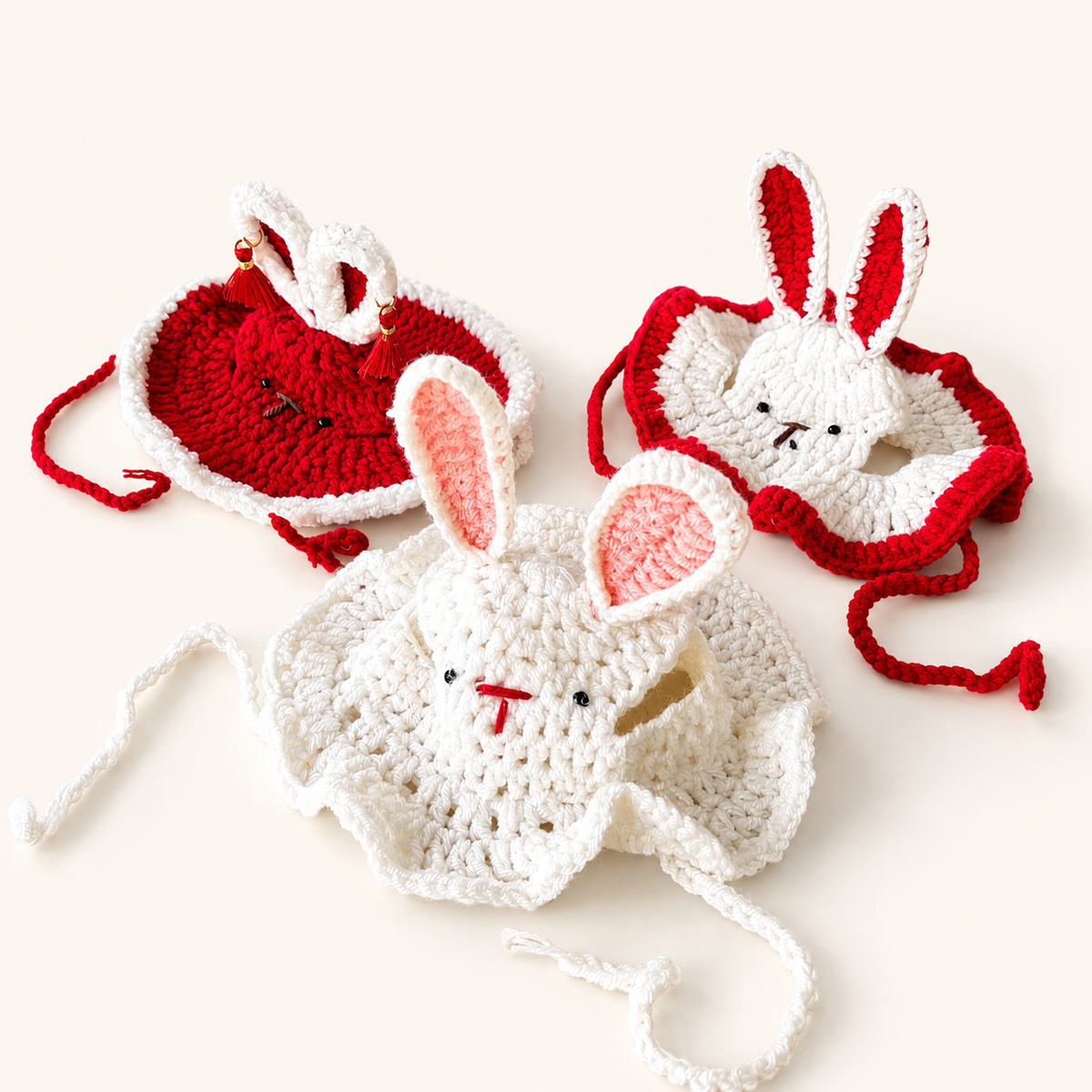 Crochet Bunny Ear Pet Hat
