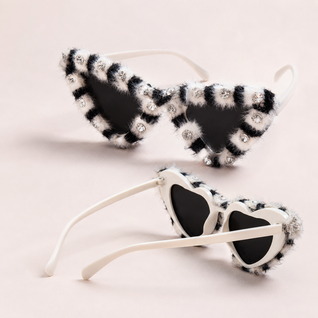 Zebra-Trim Cat-Eye Pet Sunglasses