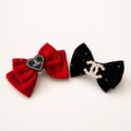 Velvet Rhinestone Pet Hair Bow Clip