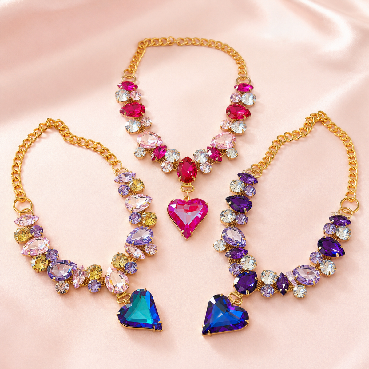 Crystal Heart Pet Necklace