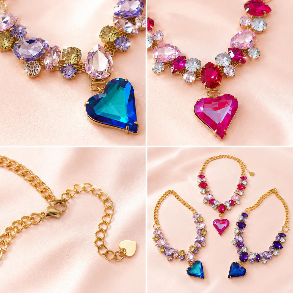 Crystal Heart Pet Necklace
