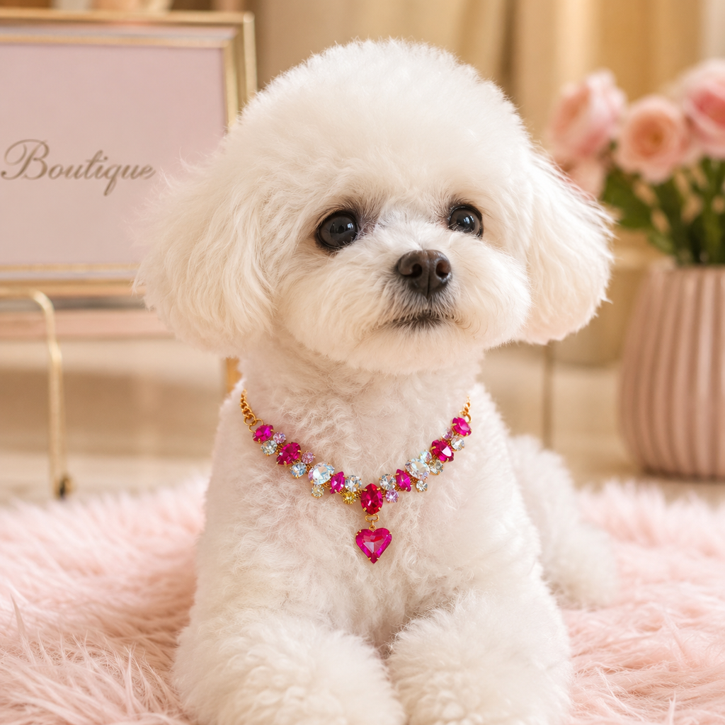 Crystal Heart Pet Necklace