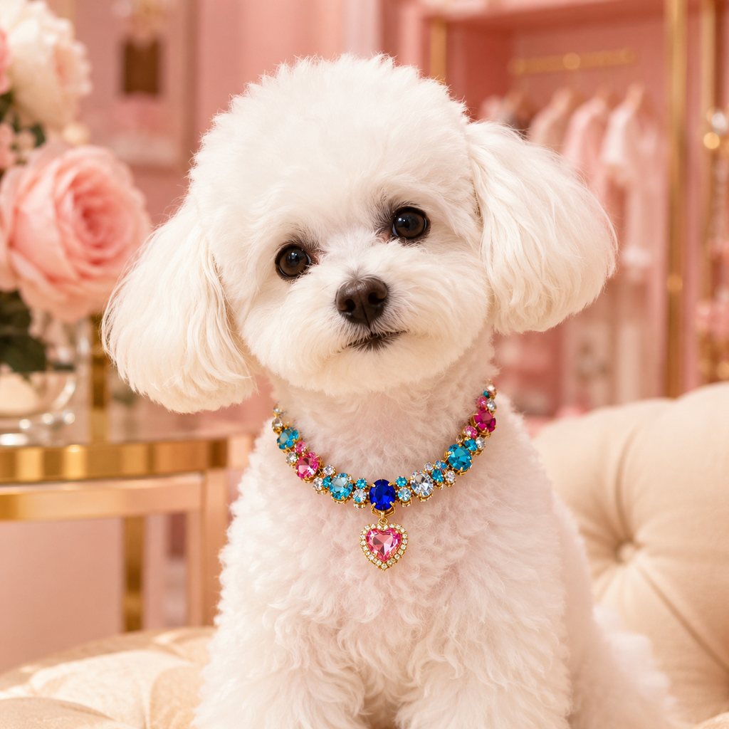 Heart Crystal Pet Necklace