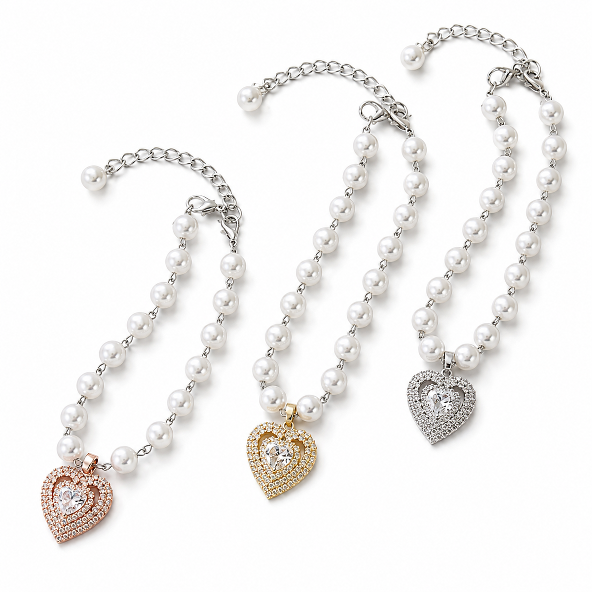Pearl Heart Pet Necklace