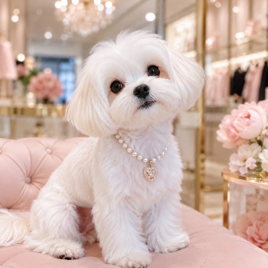 Pearl Heart Pet Necklace