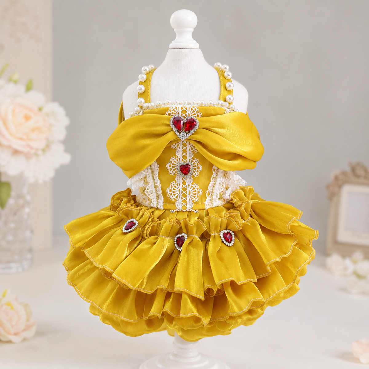 Golden Heart Jewel Dog Dress