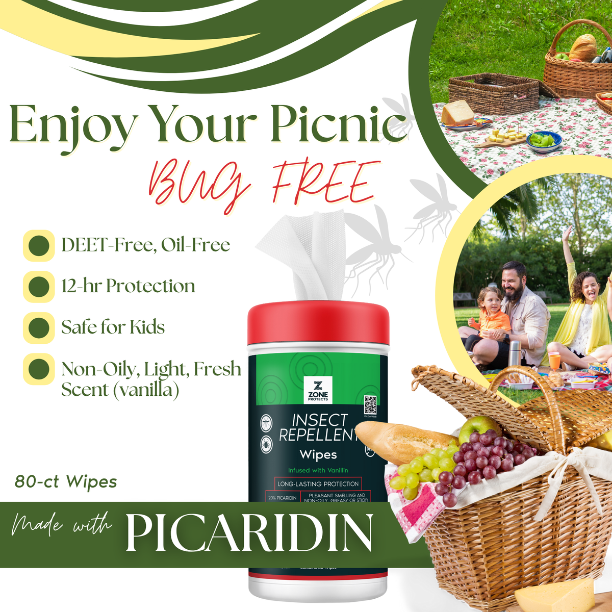 Scented Insect Repellent Wipes
