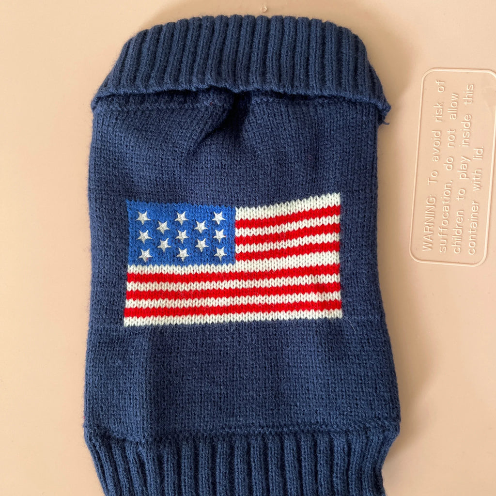 American Flag Knit Dog Sweater