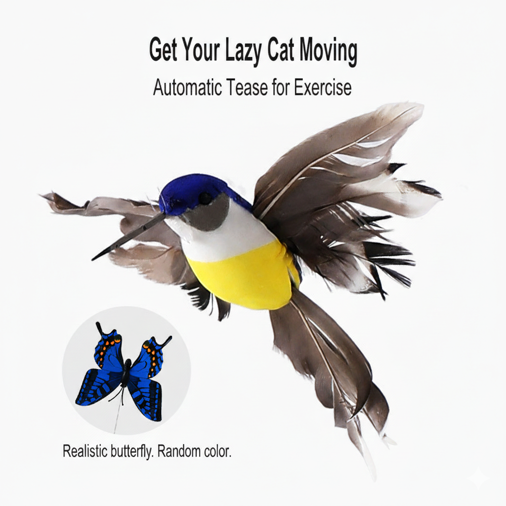 Electric Rotating Butterfly or Bird Cat Toy