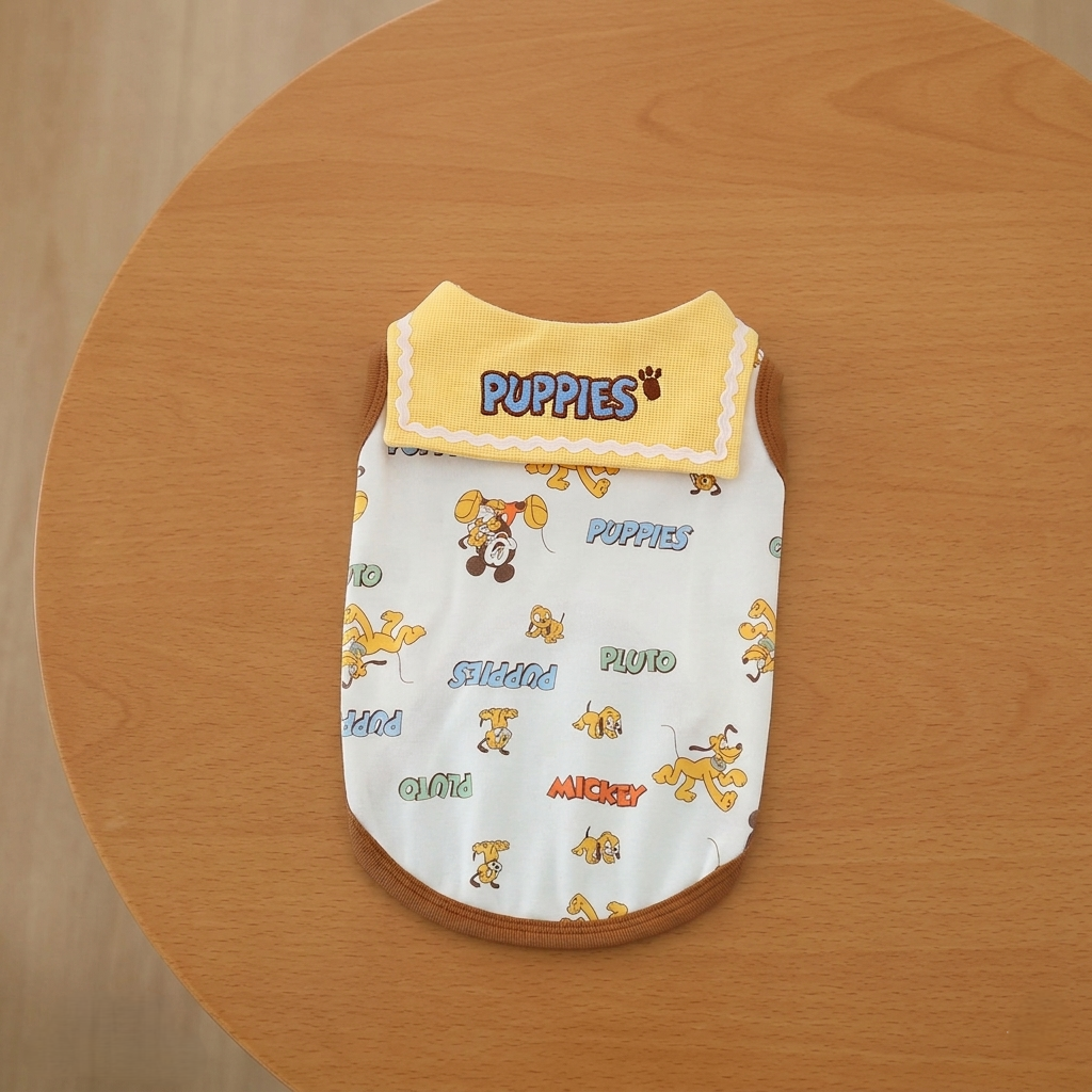 Cartoon Puppy Sailor Collar Dog Shirt