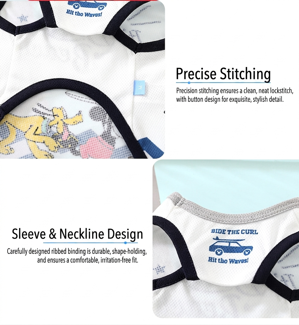 Beach Day Cartoon Mesh Dog Tank Top
