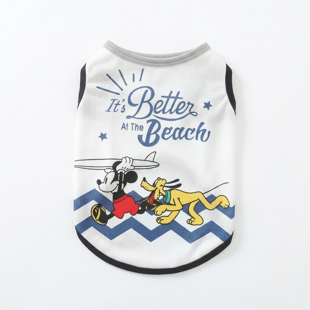 Beach Day Cartoon Mesh Dog Tank Top