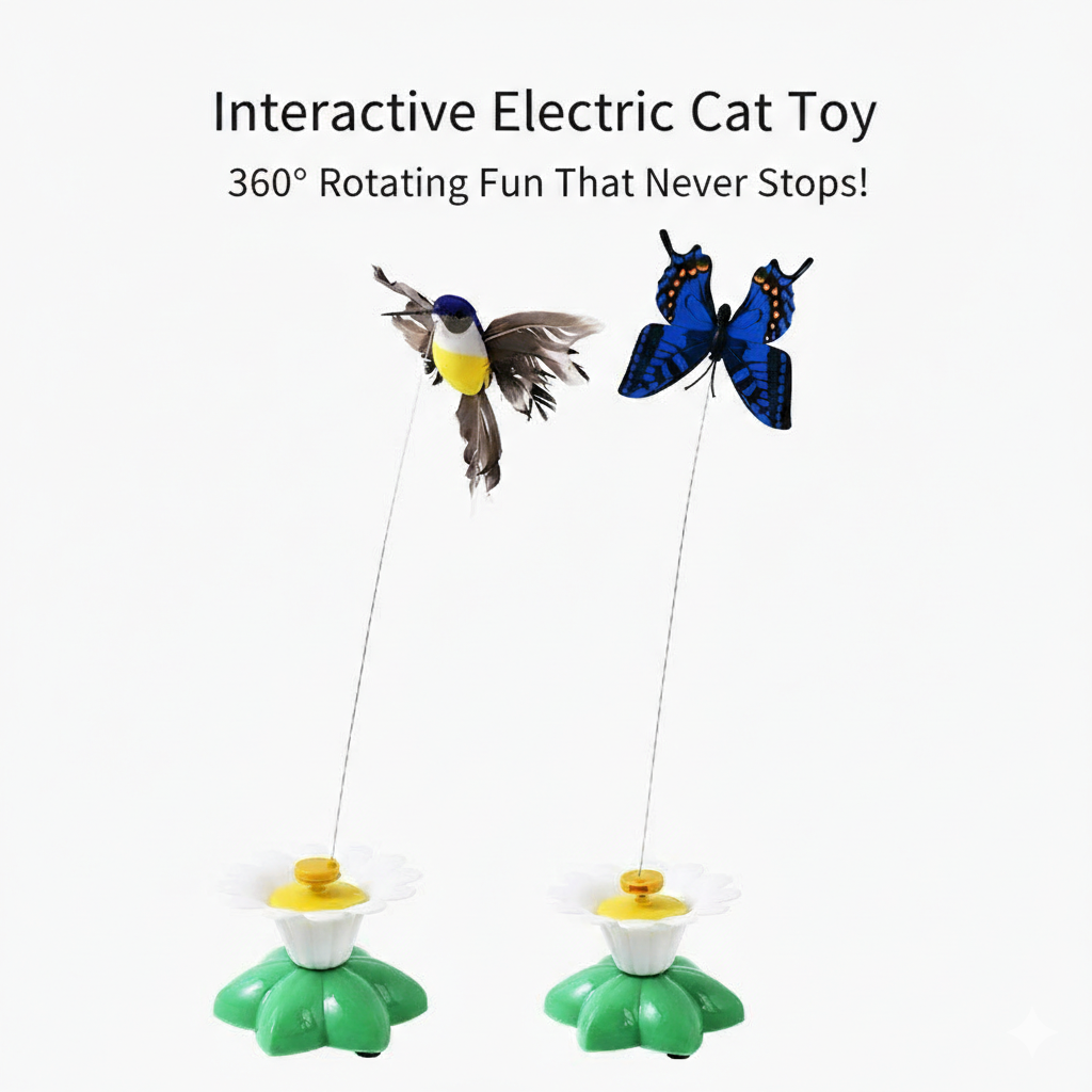 Electric Rotating Butterfly or Bird Cat Toy