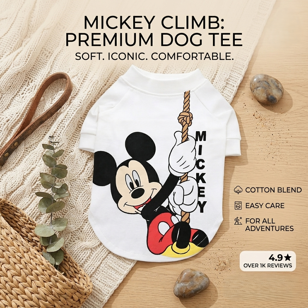 Cartoon Mouse Dog T-Shirt for Small Pets