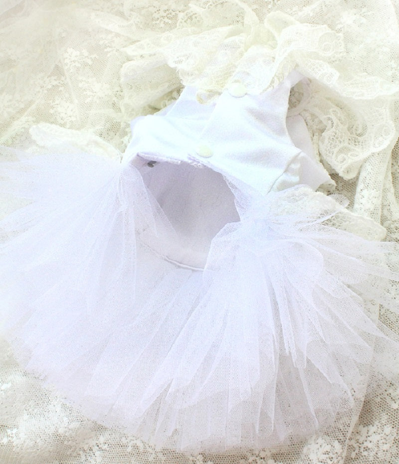 White Lace Vintage Dog Wedding Dress