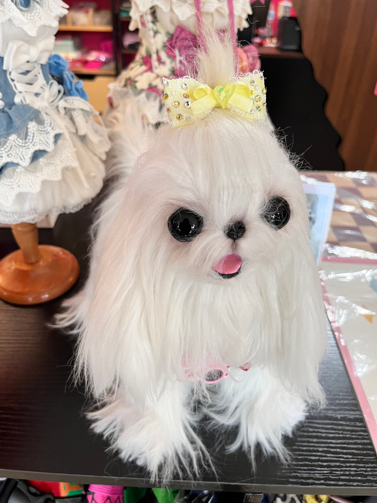 Lace Heart Crystal Pet Bow Hair Clip