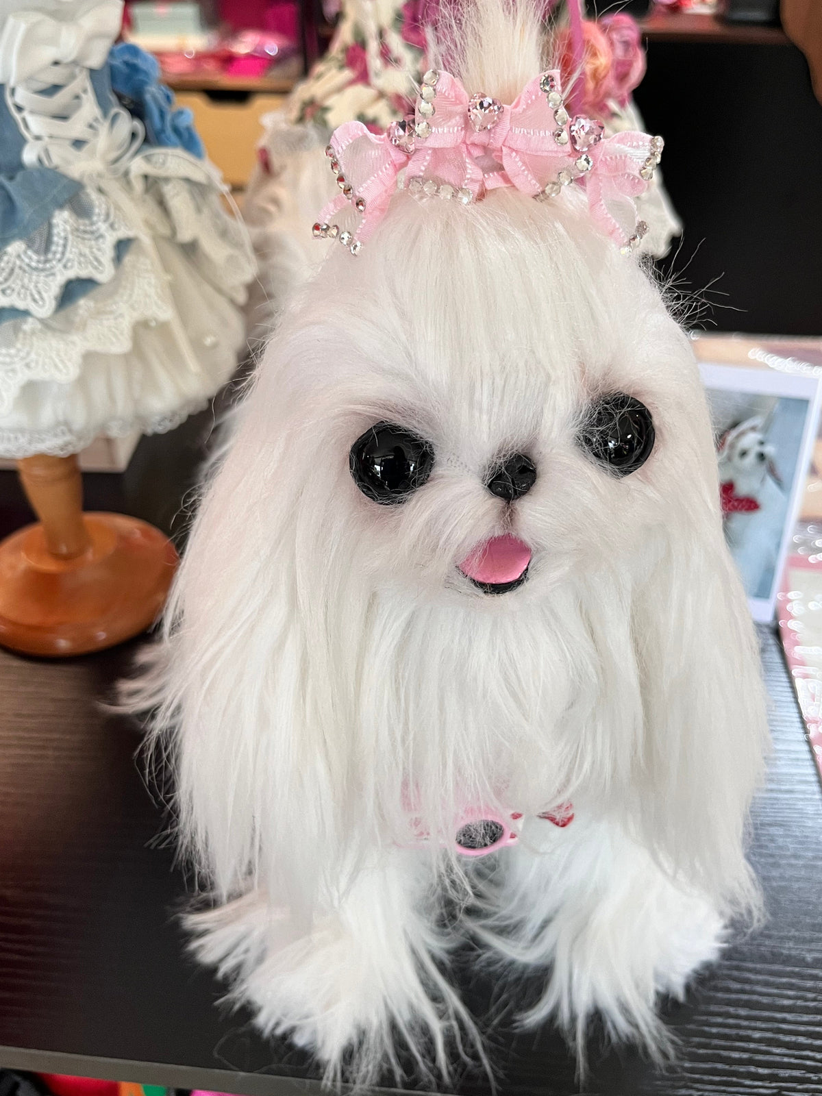 Layered Rhinestone Pet Bow Hair Clip
