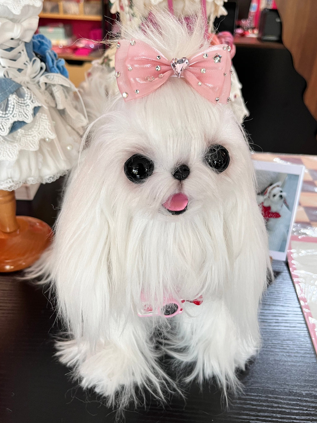 Tulle Heart Pet Bow Hair Clip