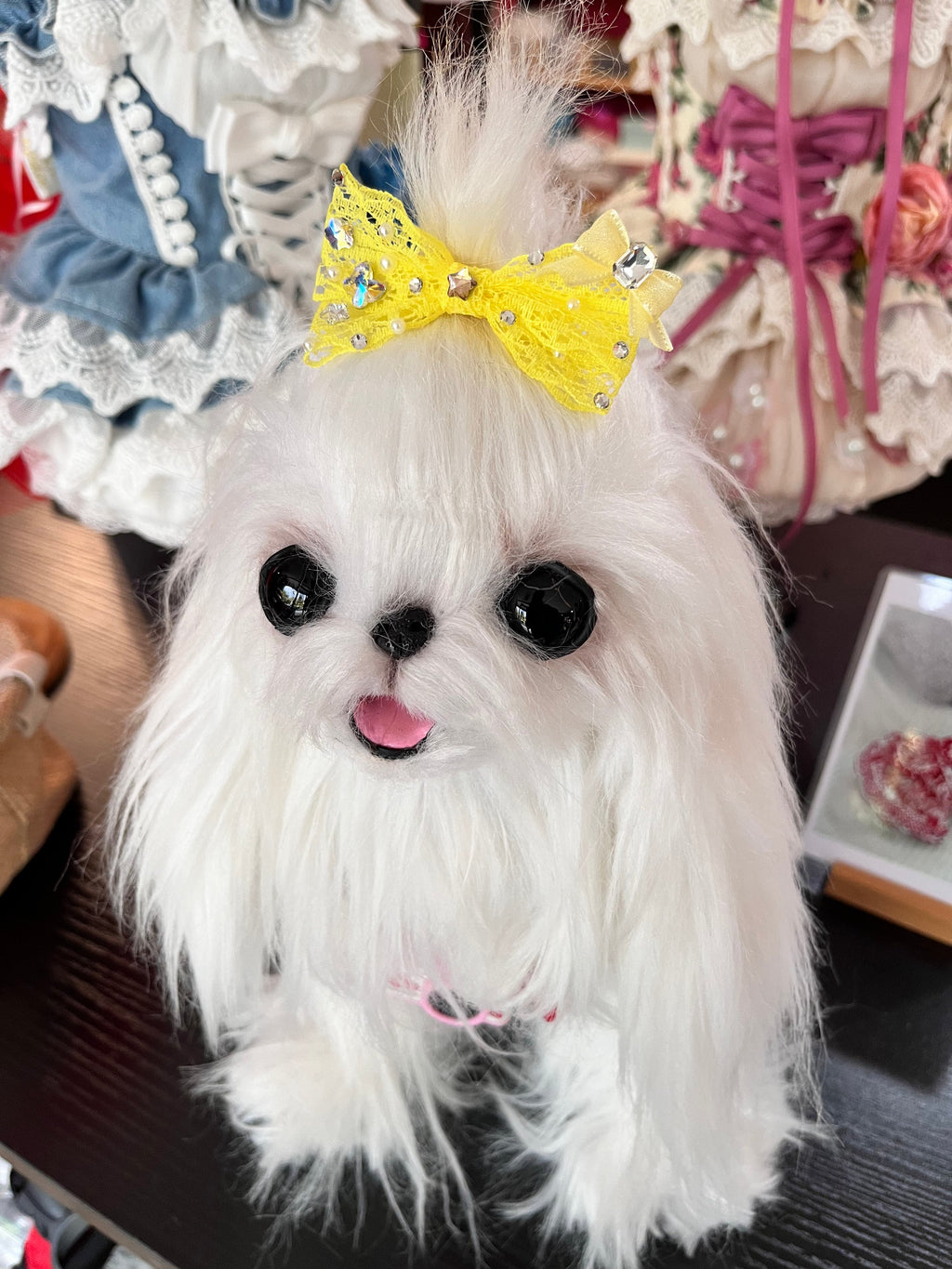 Lace Rhinestone Pet Bow Hair Clip