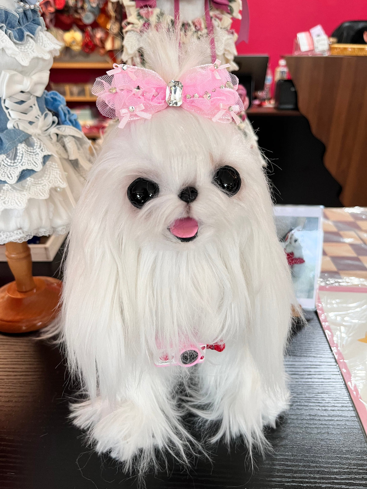 Tulle Crystal Pet Bow Hair Clip