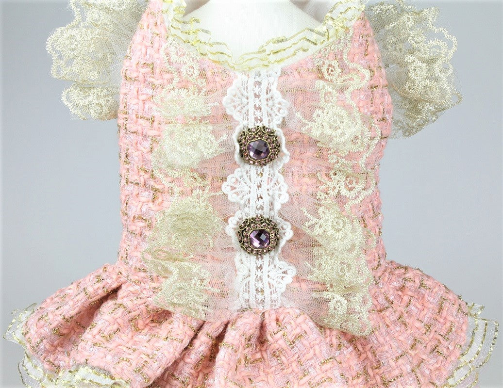 Vintage Pink Tweed Dog Dress