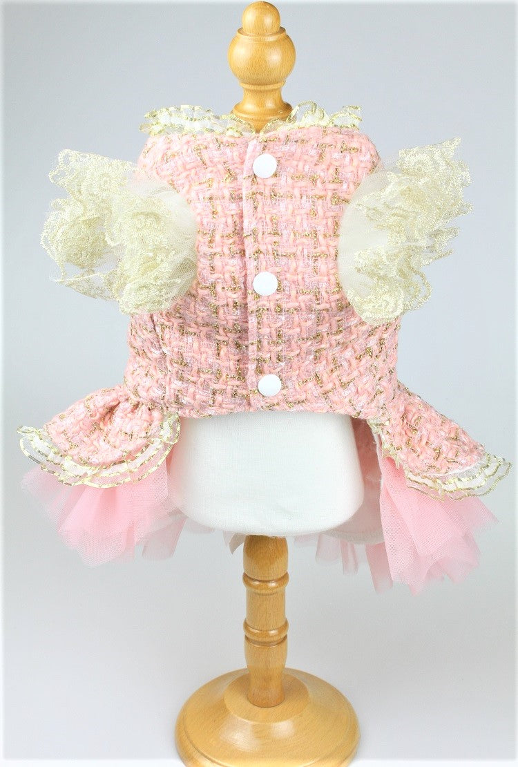 Vintage Pink Tweed Dog Dress