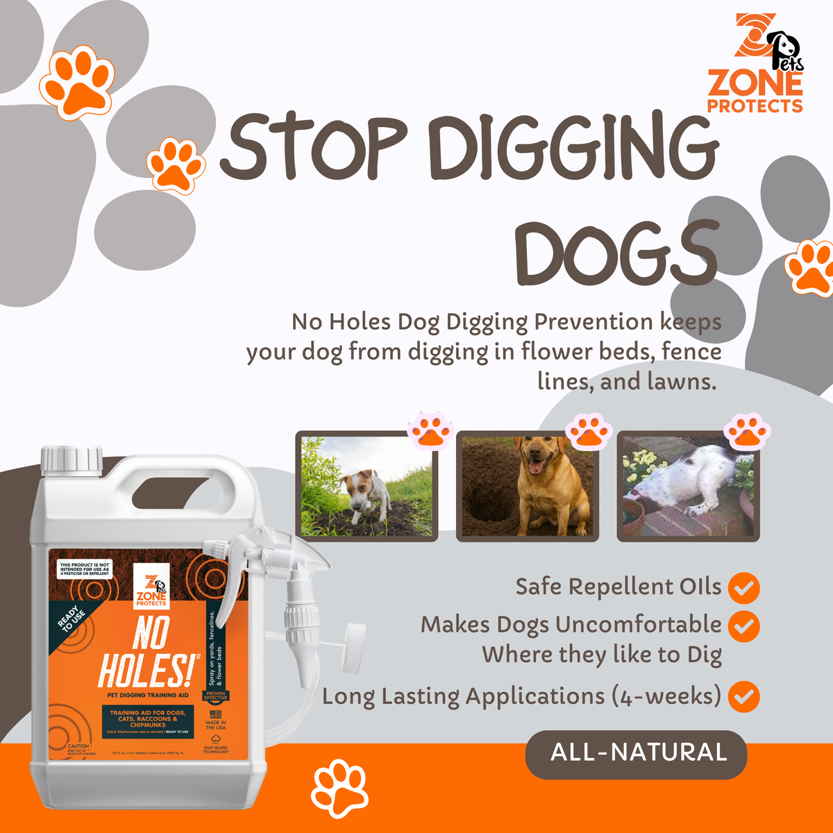 No Holes! Digging Prevention Concentrate/Gallon Trigger Sprayer