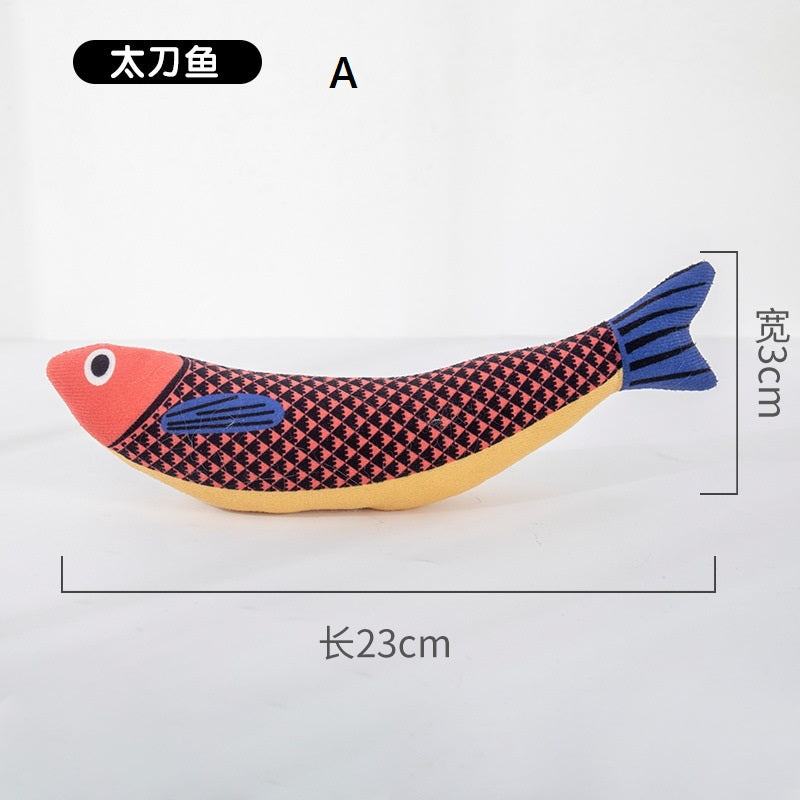 Catnip Fish Plush Cat Toy with Bell