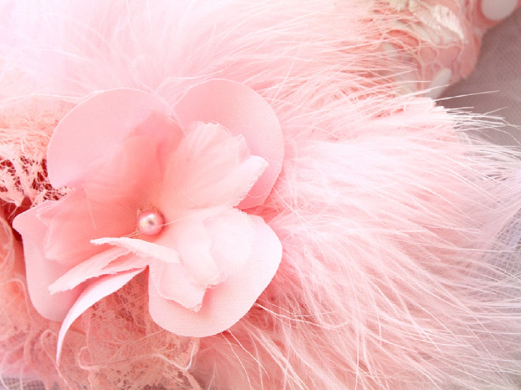 Pink Swan Feather Tutu Dog Princess Dress