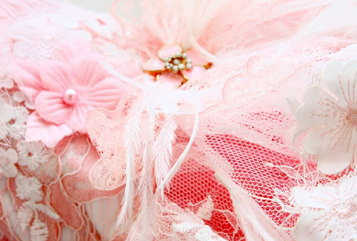 Pink Swan Feather Tutu Dog Princess Dress