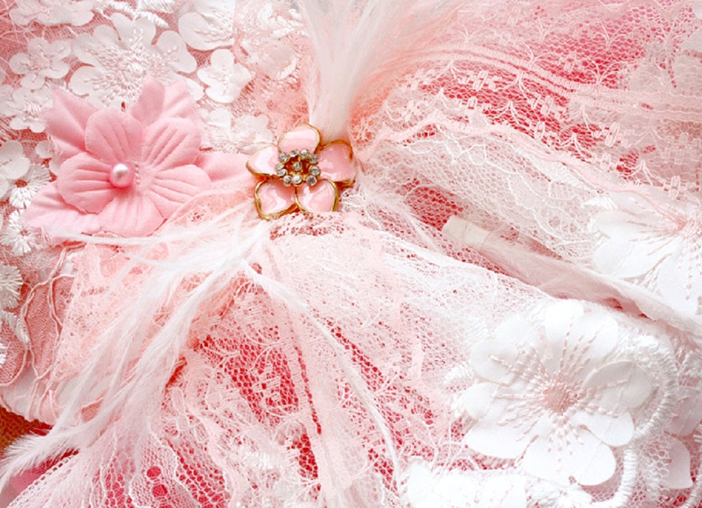 Pink Swan Feather Tutu Dog Princess Dress