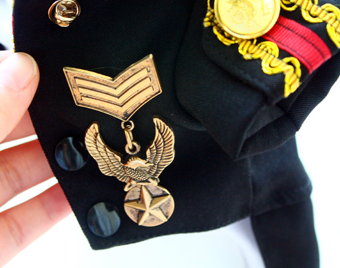 Black and Red Royal Military Dog Suit