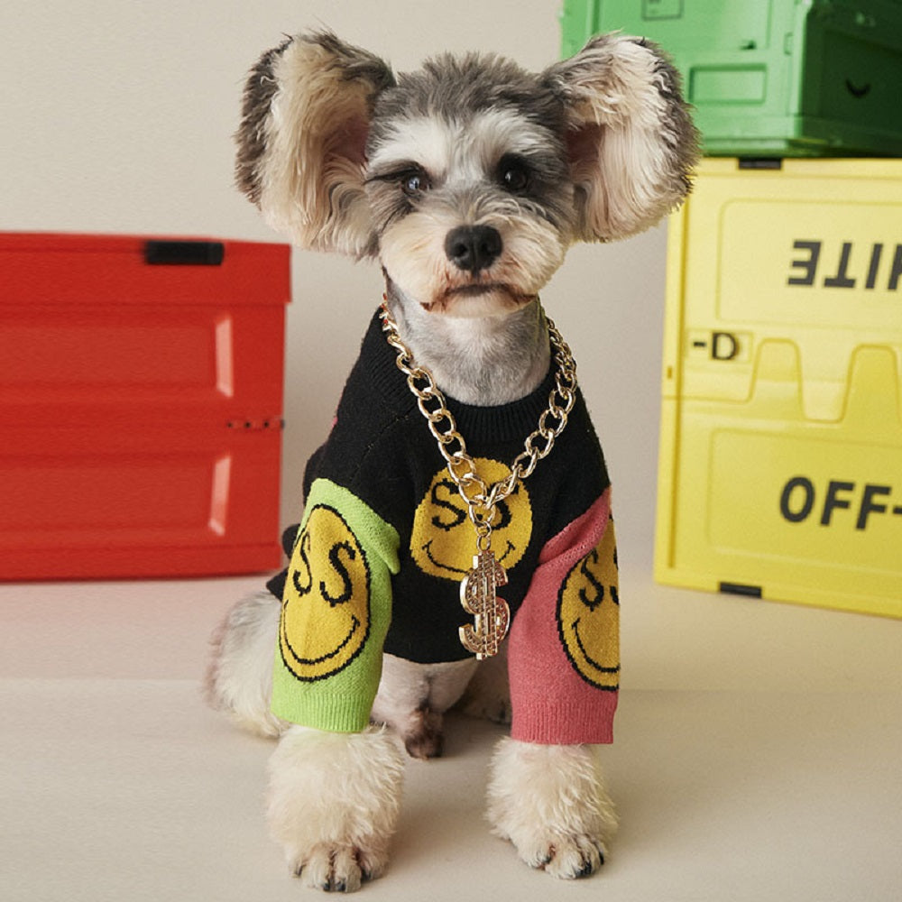 Gold-Tone Dollar Sign Dog Chain Necklace