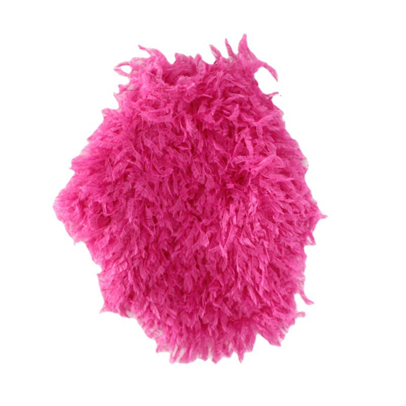 Hot Pink Fur Dog Outfit with Hat