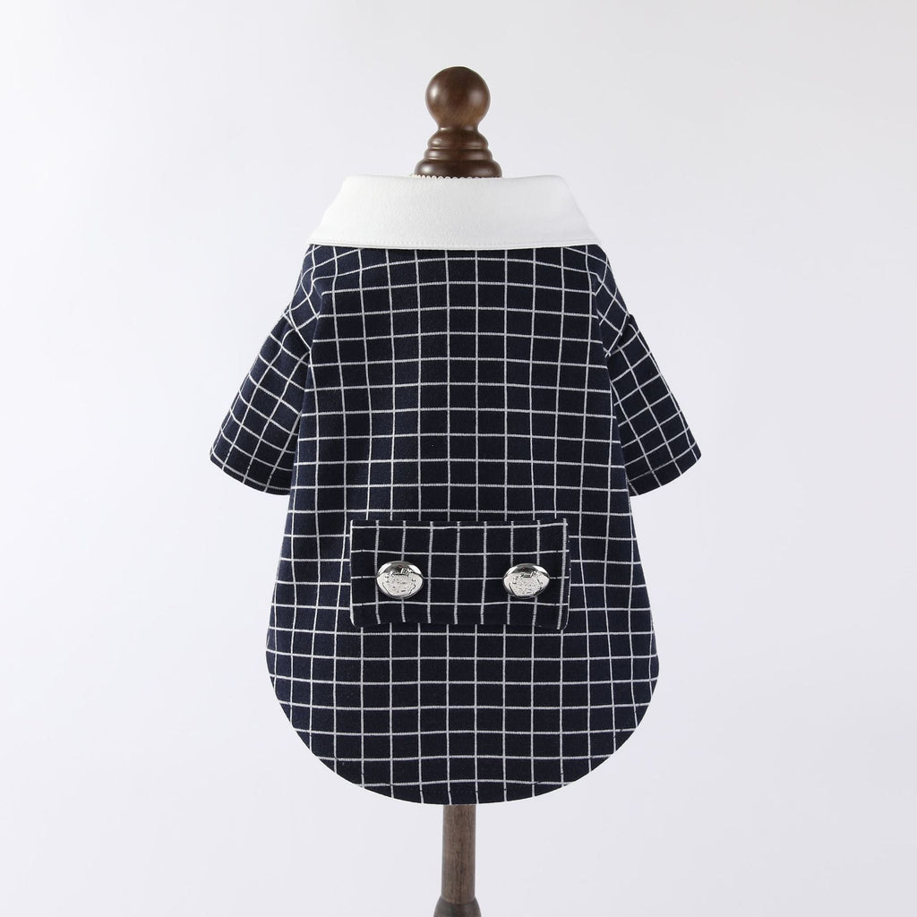 Plaid Dog Tuxedo Shirt with Bow Tie
