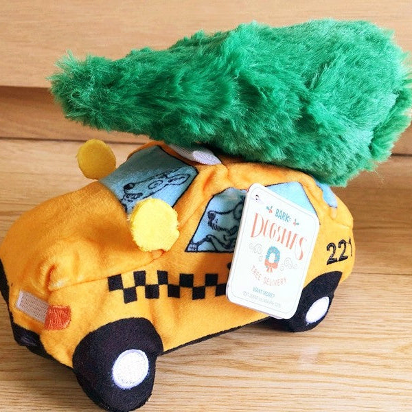 Holiday Car and Tree Plush Dog Toy
