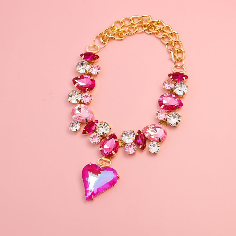 Crystal Heart Pet Necklace
