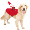 Dog costume Santa rides on deer